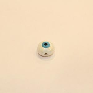 Κεραμικό Λευκό Μάτι (1.4x1.6cm)