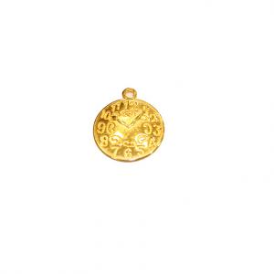 Gold Plated "Clock" (2.1x1.8cm)