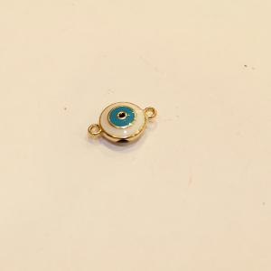 Μάτι Σμάλτο Λευκό-Γαλάζιο (1.7x1.1cm)