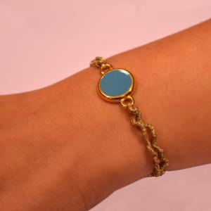 Bracelet Blue Enamel Metal