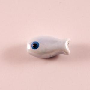 Ceramic Bead Fish Light Blue (1.6x0.6cm)