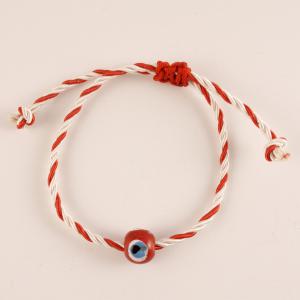 Twisted Bracelet with Red Eye