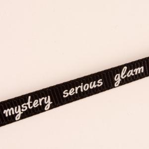 Ribbon with  Wishes Black