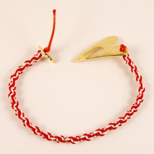 Bracelet Macrame Red-White