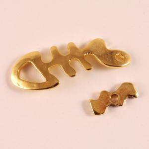 Gold Plated Clasp Fishbone 3.7x1.3cm