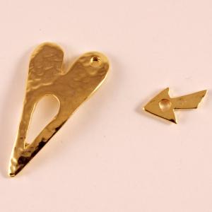 Gold Plated Clasp Heart (3.3x1.7cm)