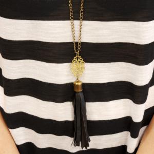 Gold Plated Necklace Pendant and Tassel