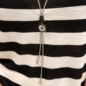 Necklace Gray Cord Pendant Eye