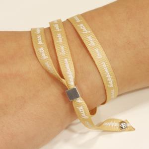 Bracelet with Wishes Beige-Gold