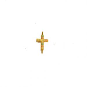 Gold Plated Cross Multicolored (1.9x1cm)