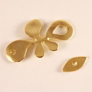 Gold Plated Clasp Flower (3.5x2cm)