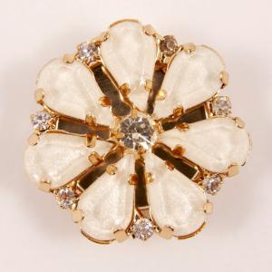 Gold Plated "Daisy" White Crystal