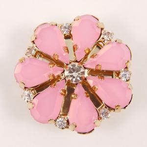 Gold Plated "Daisy" Pink Crystal