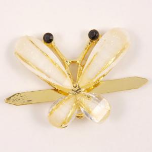 Gold Plated "Butterfly" White Crystal