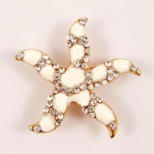 Gold Plated "Starfish" White Enamel