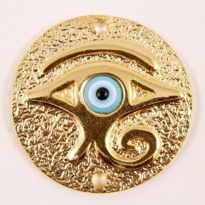 Gold Plated Plate with Eye (3cm)