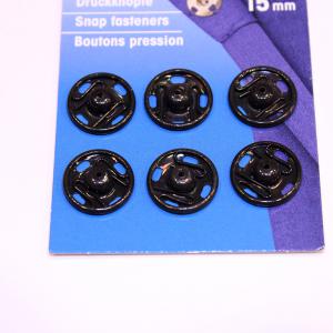 Snap Fasteners 15mm Black Prym