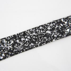 Braid with glitter Black-Silver