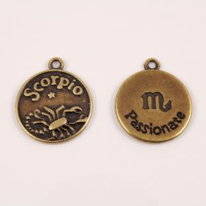 Metal Zodiac Sign "Scorpio" Bronze