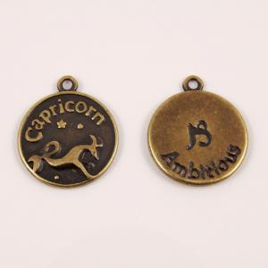 Metal Zodiac Sign "Capricorn" Bronze