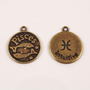 Metal Zodiac Sign "Pisces" Bronze