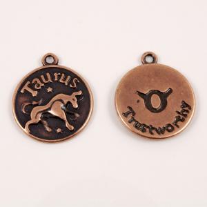 Metal Zodiac Sign "Taurus" Copper