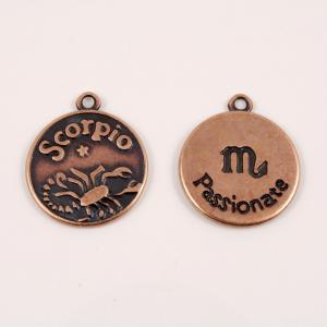 Metal Zodiac Sign "Scorpio" Copper