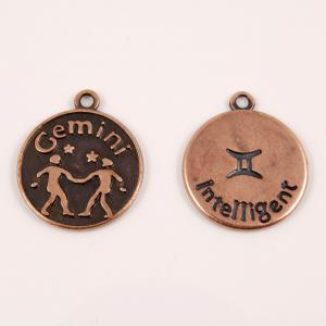Metal Zodiac Sign "Gemini" Copper