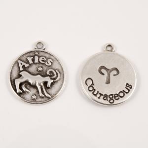 Metal Zodiac Sign "Aries" Silver