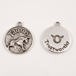 Metal Zodiac Sign "Taurus" Silver