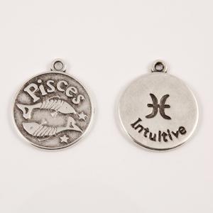 Metal Zodiac Sign "Pisces" Silver