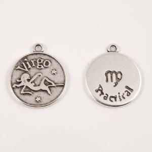 Metal Zodiac Sign "Virgo" Silver