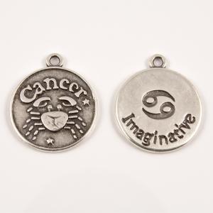 Metal Zodiac Sign "Cancer" Silver