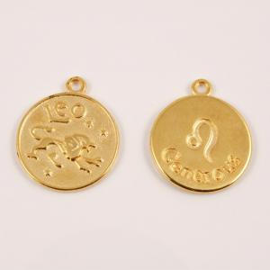 Gold Plated Metal Zodiac Sign "Leo"