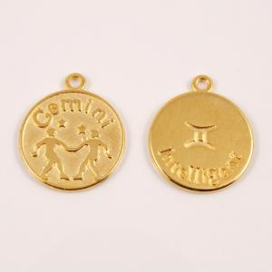 Gold Plated Metal Zodiac Sign "Gemini"