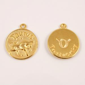 Gold Plated Metal Zodiac Sign "Taurus"