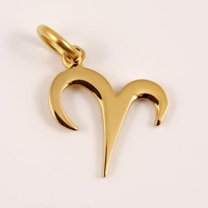 Gold Plated Steel Zodiac Sign "Aries"