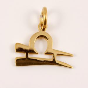 Gold Plated Steel Zodiac Sign "Libra"
