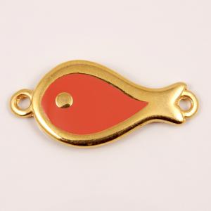 Gold Plated Fish Enamel Coral