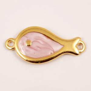Gold Plated Fish Enamel Pink
