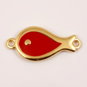 Gold Plated Fish Enamel Red