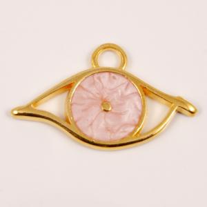 Μάτι Ροζ Σμάλτο (2.5x1.5cm)