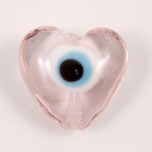 Glass Heart Eye Pink