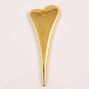 Gold Plated Metal Heart (4x1.5cm)
