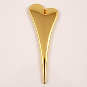 Gold Plated Metal Heart (5.5x2cm)