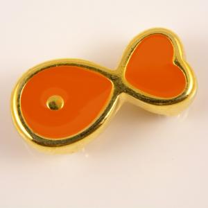 Gold Plated Fish Coral Enamel 1.5x0.8cm