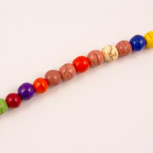 Row Howlite Beads Multicolored (4mm)