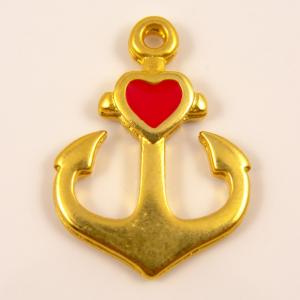 Gold Plated Anchor Heart (2.2x1.6cm)