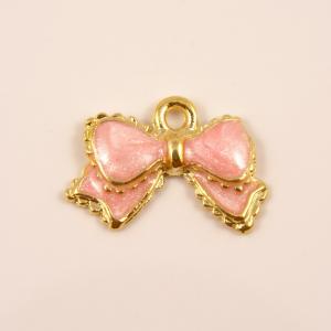 Gold Plated Bowknot Pink (1.5x1cm)