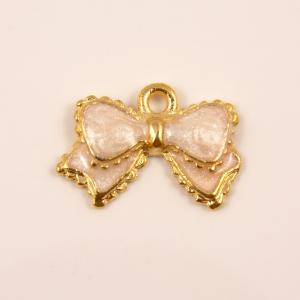 Gold Plated Bowknot White (1.5x1cm)
